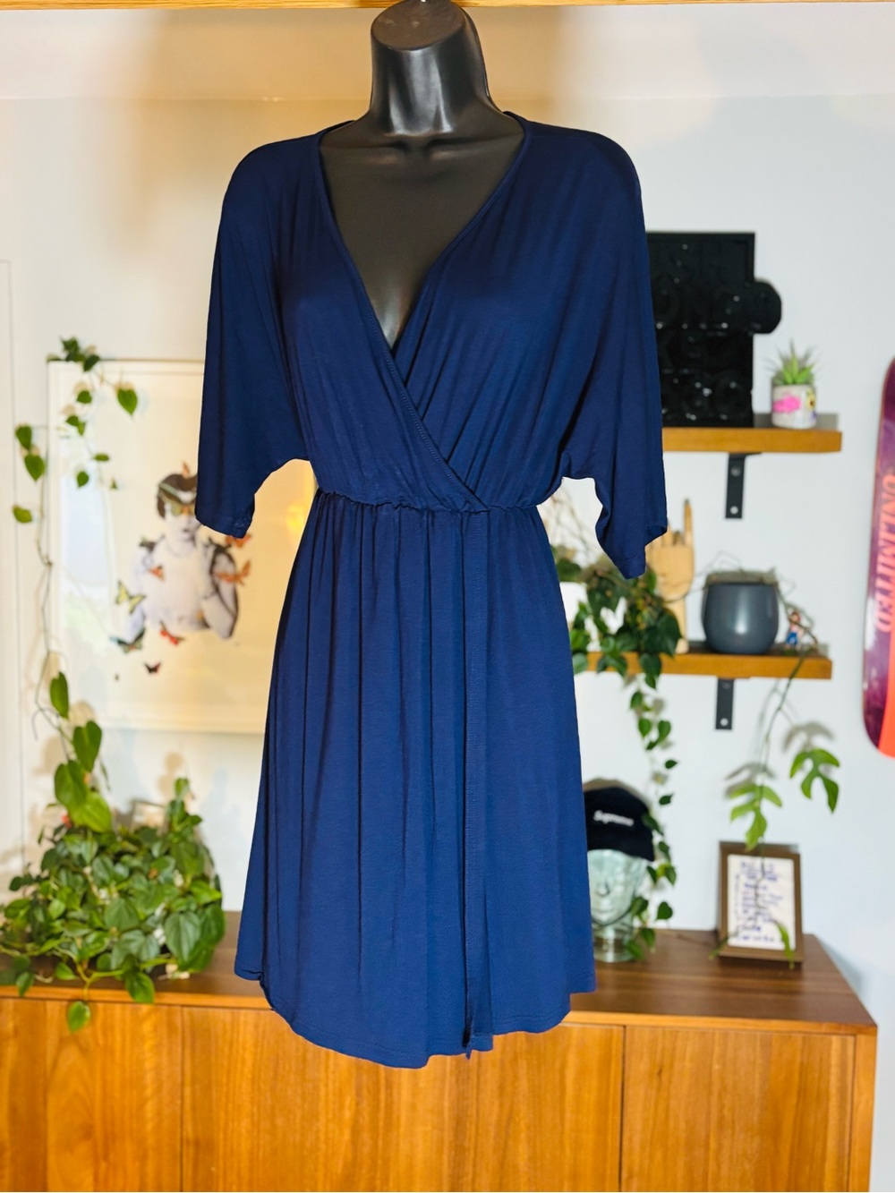 Ekouaer 3-in-1 Maternity Labor & Nursing Dress Navy Blue - Excellent Condition